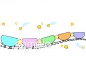 校長･教頭先生向け星 列車無料イラストお試しフリー素材(カット)
