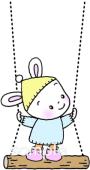 校長･教頭先生向けうさぎ ブランコ無料イラストお試しフリー素材(カット)
