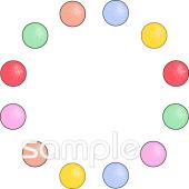 校長･教頭先生向け丸枠 ボール無料イラストお試しフリー素材(カット)