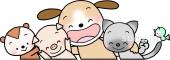 給食･栄養向け動物 仲良し無料イラストお試しフリー素材(カット)