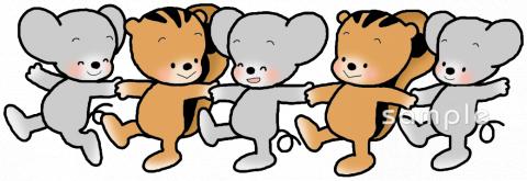 給食･栄養向け手を繋ぐ無料イラストお試しフリー素材(カット)