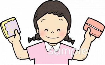 給食･栄養向けハンカチ ティッシュ無料イラストお試しフリー素材(カット)