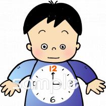 給食･栄養向け体内時計無料イラストお試しフリー素材(カット)