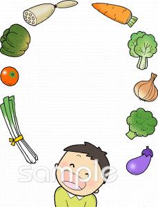 給食･栄養向け野菜 食育指導無料イラストお試しフリー素材(カット)