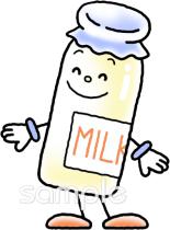 給食･栄養向け牛乳無料イラストお試しフリー素材(カット)