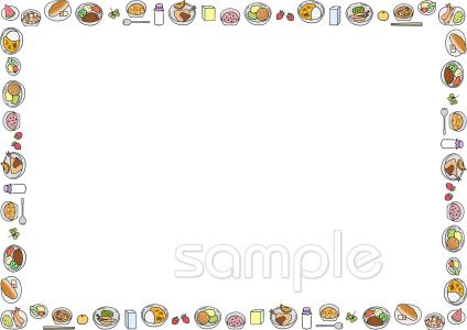 給食･栄養向け給食 フレーム無料イラストお試しフリー素材(カット)