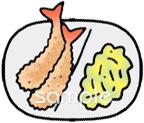給食･栄養向けエビフライ無料イラストお試しフリー素材(カット)