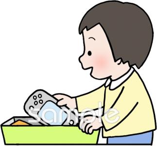 給食･栄養向け子ども 片付け無料イラストお試しフリー素材(カット)
