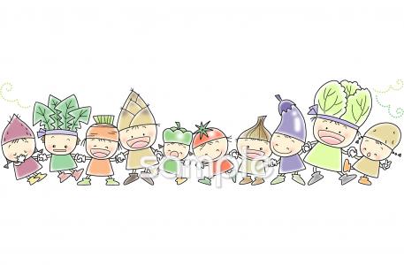 給食･栄養向け食育 野菜無料イラストお試しフリー素材(カット)