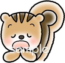 給食・栄養向けいただきます リス無料イラストお試しフリー素材(カット)