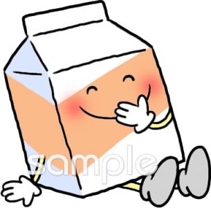 給食・栄養向け牛乳 紙パック無料イラストお試しフリー素材(カット)