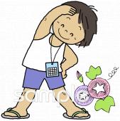 給食･栄養向けラジオ体操無料イラストお試しフリー素材(カット)