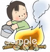 給食･栄養向けバケツ 消火 訓練無料イラストお試しフリー素材(カット)