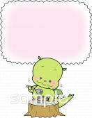 給食･栄養向けよくかんで食べよう無料イラストお試しフリー素材(カット)