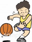 給食･栄養向けバスケットボール ドリブル無料イラストお試しフリー素材(カット)