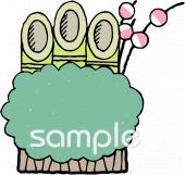 給食･栄養向け門松無料イラストお試しフリー素材(カット)