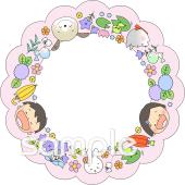 給食･栄養向けあじさい 6月 フレーム無料イラストお試しフリー素材(カット)