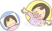 給食･栄養向け早寝早起き 元気無料イラストお試しフリー素材(カット)