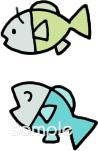 給食･栄養向け魚 水中無料イラストお試しフリー素材(カット)