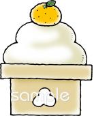給食･栄養向け鏡餅 三宝無料イラストお試しフリー素材(カット)