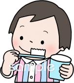 給食･栄養向け歯みがき無料イラストお試しフリー素材(カット)