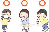 給食･栄養向けせきエチケット 指導無料イラストお試しフリー素材(カット)