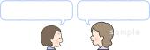 給食･栄養向け会話 大人と子供無料イラストお試しフリー素材(カット)