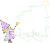 給食･栄養向けクリスマスツリー 魔法無料イラストお試しフリー素材(カット)