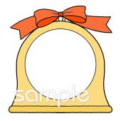 給食･栄養向けベル 文字枠無料イラストお試しフリー素材(カット)