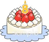 給食･栄養向けケーキ 数字キャンドル無料イラストお試しフリー素材(カット)