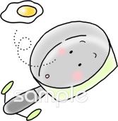 給食･栄養向け目玉焼き フライパン無料イラストお試しフリー素材(カット)