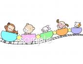 給食･栄養向け動物 列車無料イラストお試しフリー素材(カット)