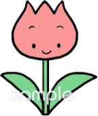 給食･栄養向けチューリップ ワンポイント無料イラストお試しフリー素材(カット)