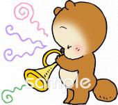 音楽の先生向け練習 ラッパ無料イラストお試しフリー素材(カット)