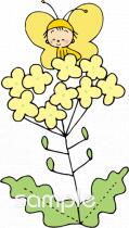音楽の先生向け菜の花無料イラストお試しフリー素材(カット)
