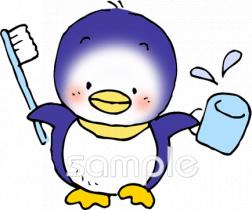 音楽の先生向けペンギン 歯みがき無料イラストお試しフリー素材(カット)