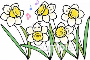 音楽の先生向け水仙無料イラストお試しフリー素材(カット)