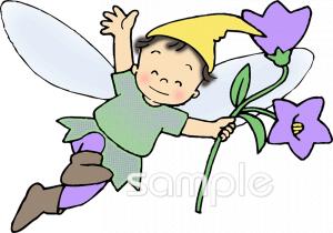 音楽の先生向け桔梗 妖精無料イラストお試しフリー素材(カット)