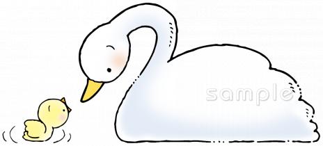 音楽の先生向け白鳥無料イラストお試しフリー素材(カット)
