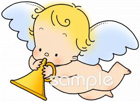 音楽の先生向けエンジェル無料イラストお試しフリー素材(カット)