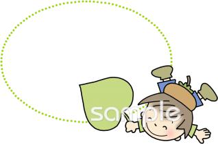 音楽の先生向け楕円枠無料イラストお試しフリー素材(カット)