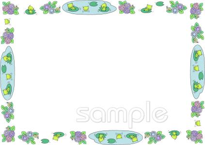 音楽の先生向けあじさい 6月 メッセージカード無料イラストお試しフリー素材(カット)