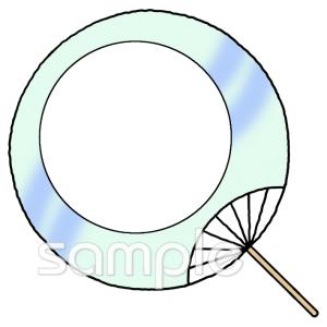 音楽の先生向け文字枠 うちわ無料イラストお試しフリー素材(カット)