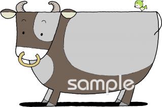 音楽の先生向けウシ無料イラストお試しフリー素材(カット)