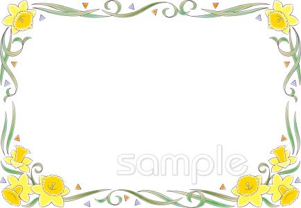 音楽の先生向け枠 スイセン無料イラストお試しフリー素材(カット)