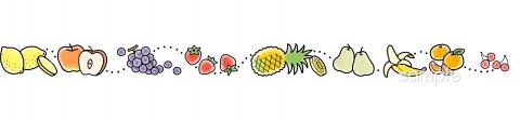 音楽の先生向けフルーツ 飾りライン無料イラストお試しフリー素材(カット)