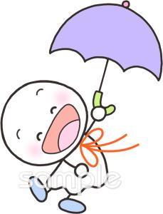 音楽の先生向け傘 てるてる坊主無料イラストお試しフリー素材(カット)