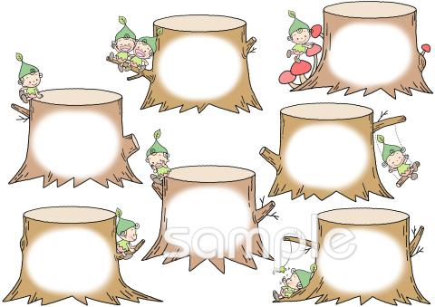 音楽の先生向けがんばりカード 森 7日用無料イラストお試しフリー素材(カット)