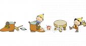音楽の先生向け小人 靴屋無料イラストお試しフリー素材(カット)
