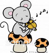 音楽の先生向けねずみ きのこ無料イラストお試しフリー素材(カット)